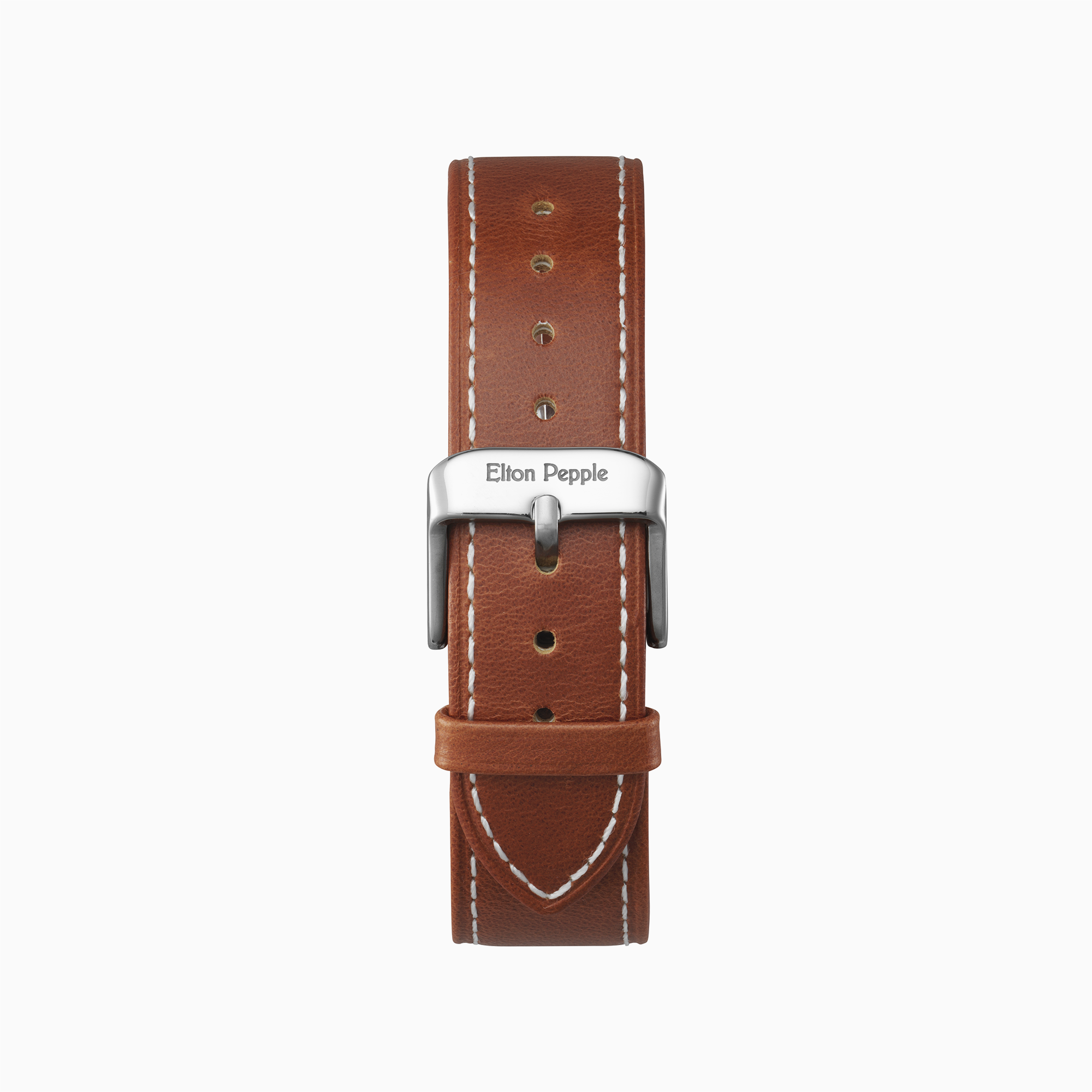 Edgewater Stitch - Silver leather strap